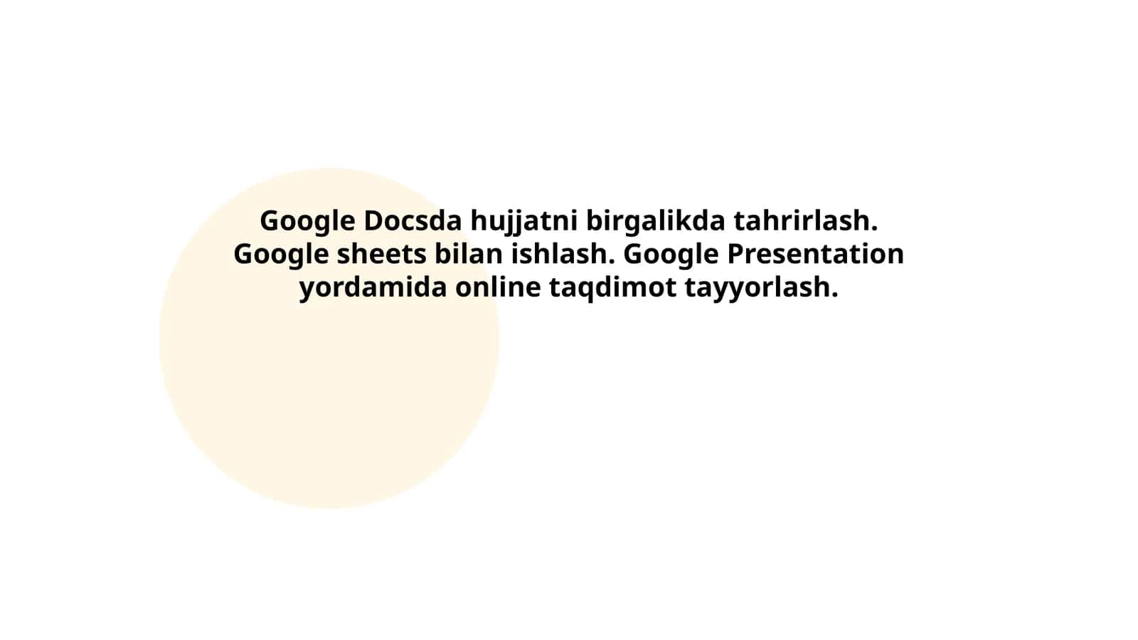 Google Docs, Google Sheets, Google Presentation 1
