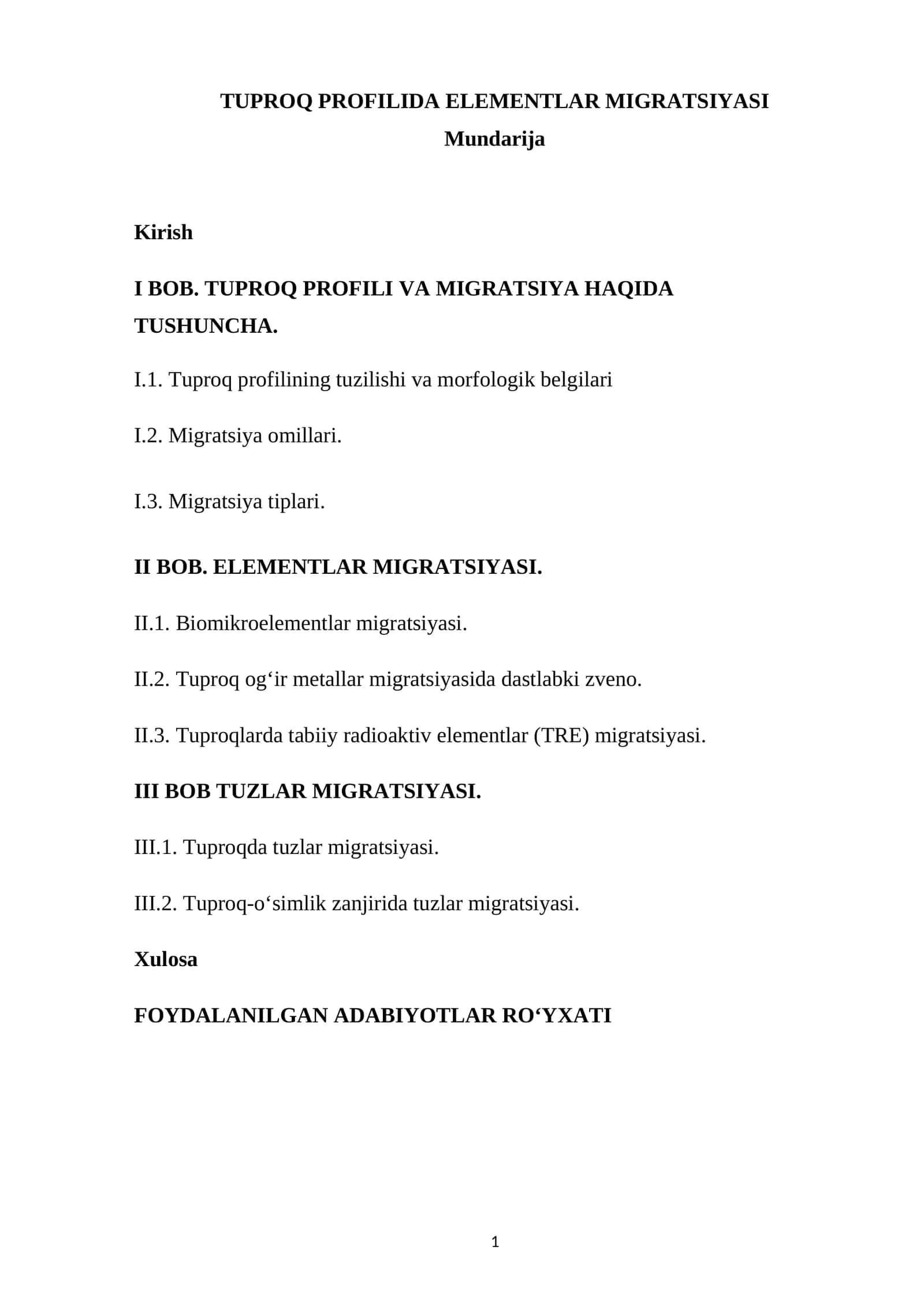TUPROQ PROFILIDA ELEMENTLAR MIGRATSIYASI 1