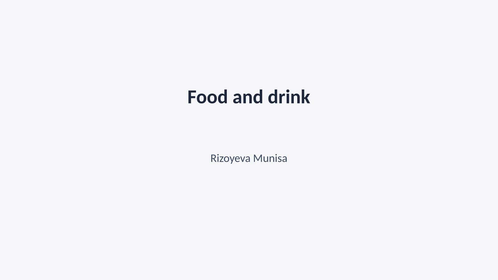 Food and drink 1