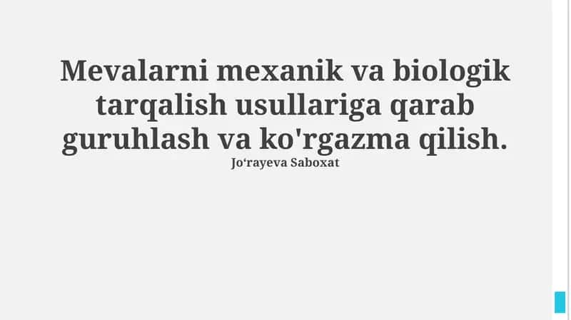 Meva tarqalishining mexanik usullari 1