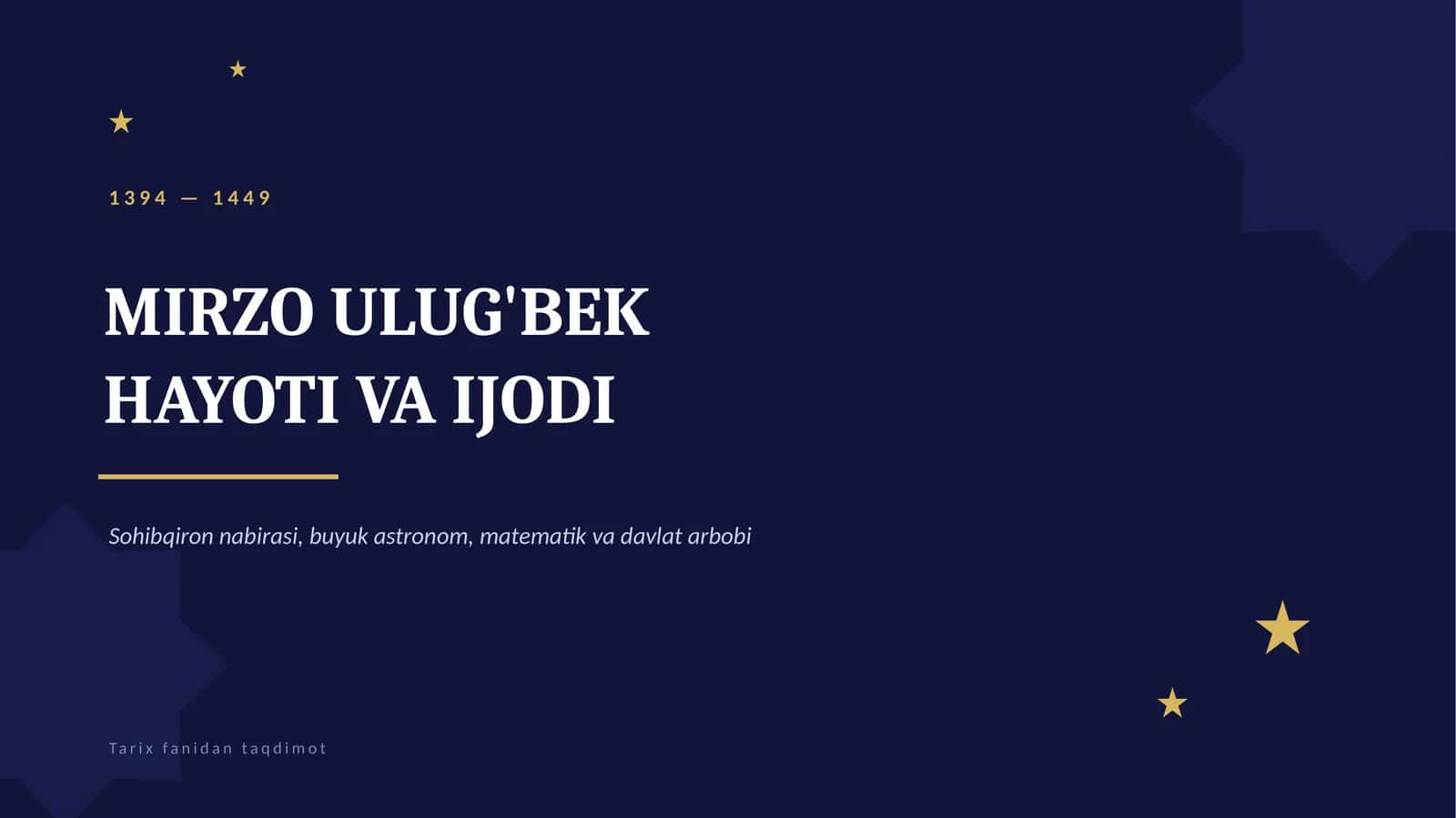 tarix fanidan taqdimot 1