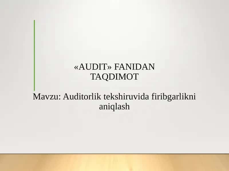AUDIT FANIDAN TAQDIMOT 1