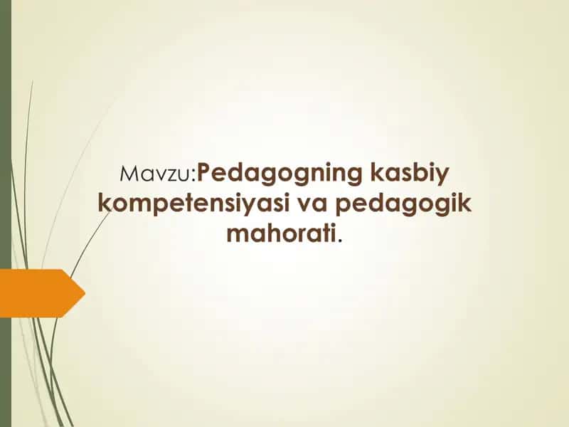 Pedagogik texnologiyalar va pedagogik mahorat 1
