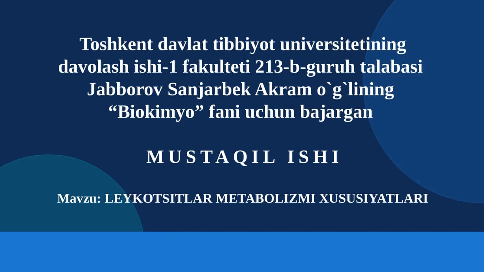 LEYKOTSITLARMETABOLIZMI XUSUSIYATLARI 1