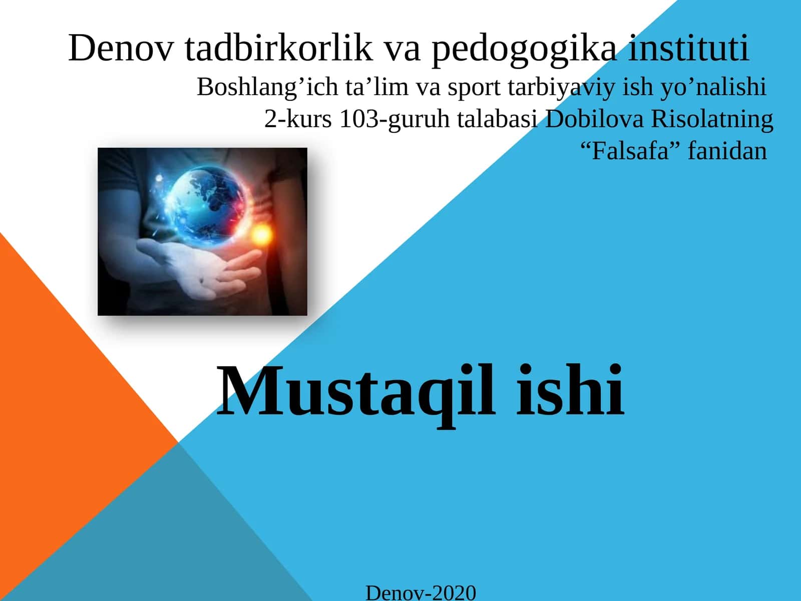 Glaballashuv sharoitida antropologikin qirozining oldini olishning zaruryati 1