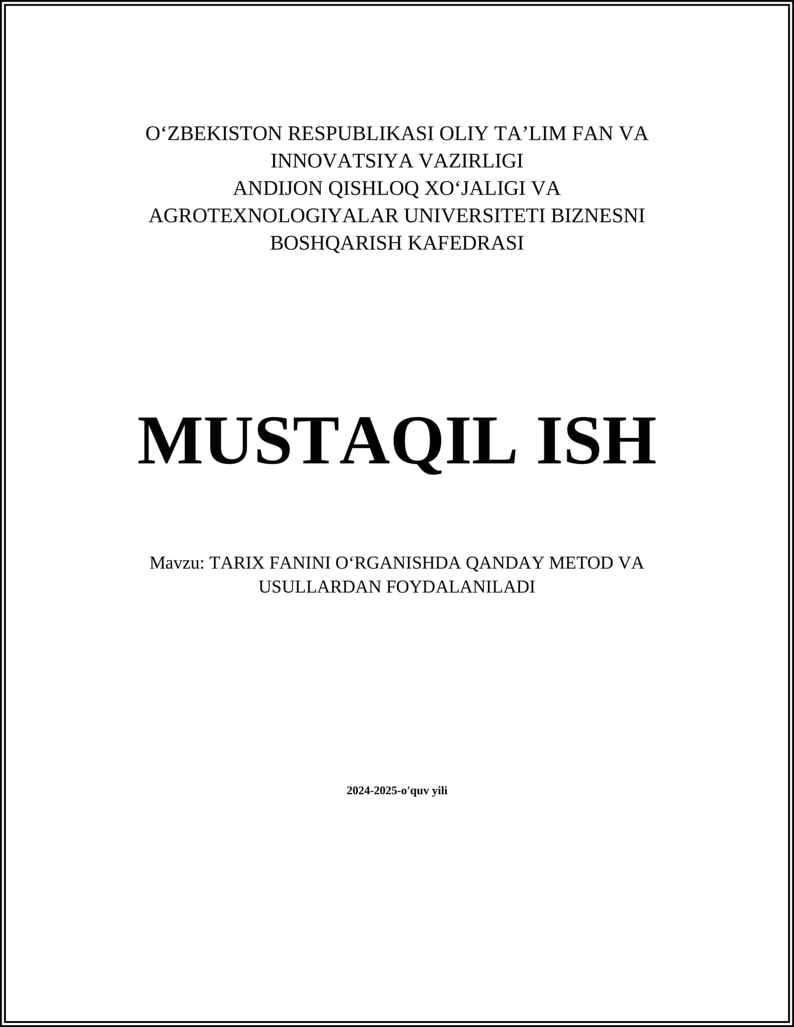 TARIX FANINI OʻRGANISHDA QANDAY METOD VA USULLARDAN FOYDALANILADI 1
