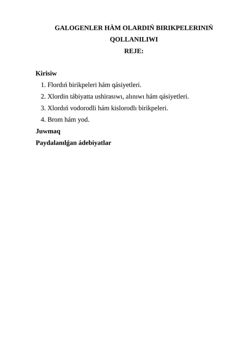 GALOGENLER HÀM OLARDIŃ BIRIKPELERINIŃ QOLLANILIWI 1