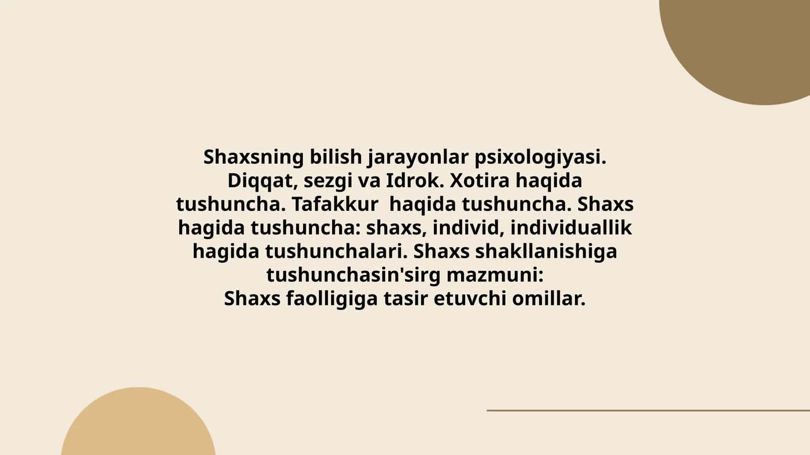 Shaxsning bilish jarayonlar psixologiyasi 1