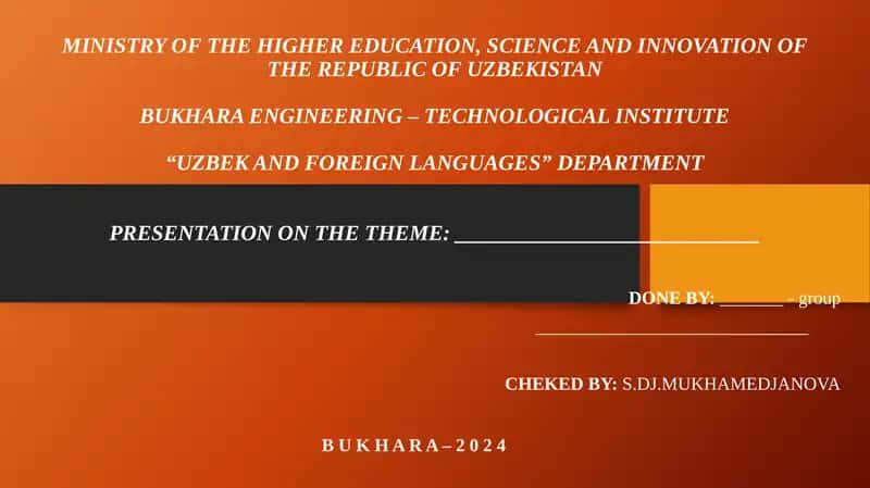 Uzbek and Foreign Languages Department Presentation 1