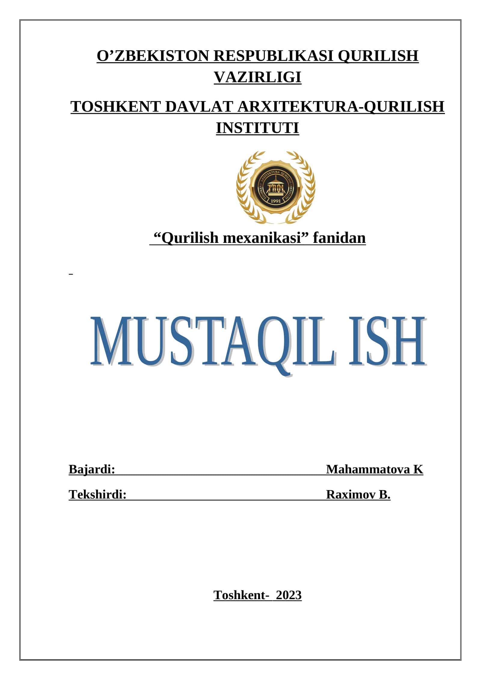 TASHQI VA ICHKI KUCHLAR BAJARGAN HAQIQIY ISHLARI 1