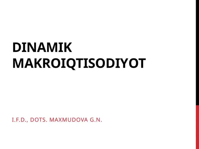 Dinamikmakroiqtisodiyot 1
