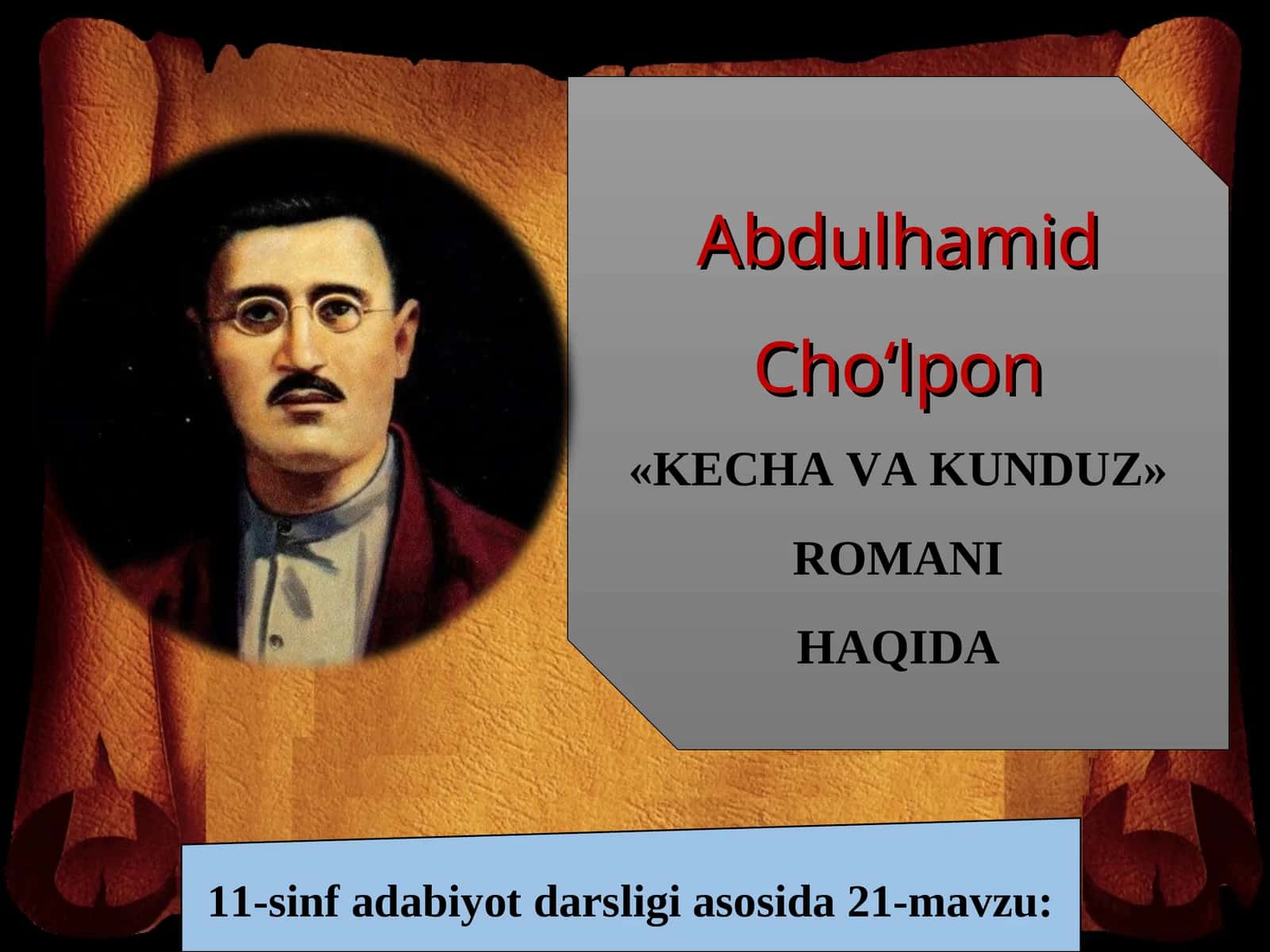 Abdulhamid Cho‘lpon «KECHA VA KUNDUZ» ROMANI HAQIDA 1