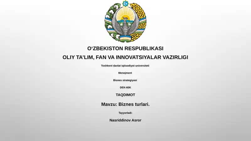 Biznes turlari 1