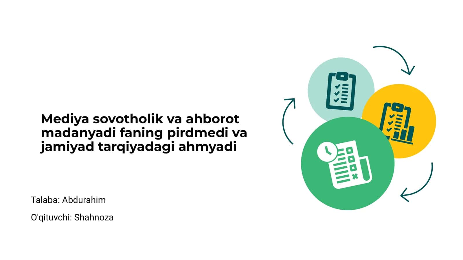 Mediya sovotholik va ahborot madanyadi 1