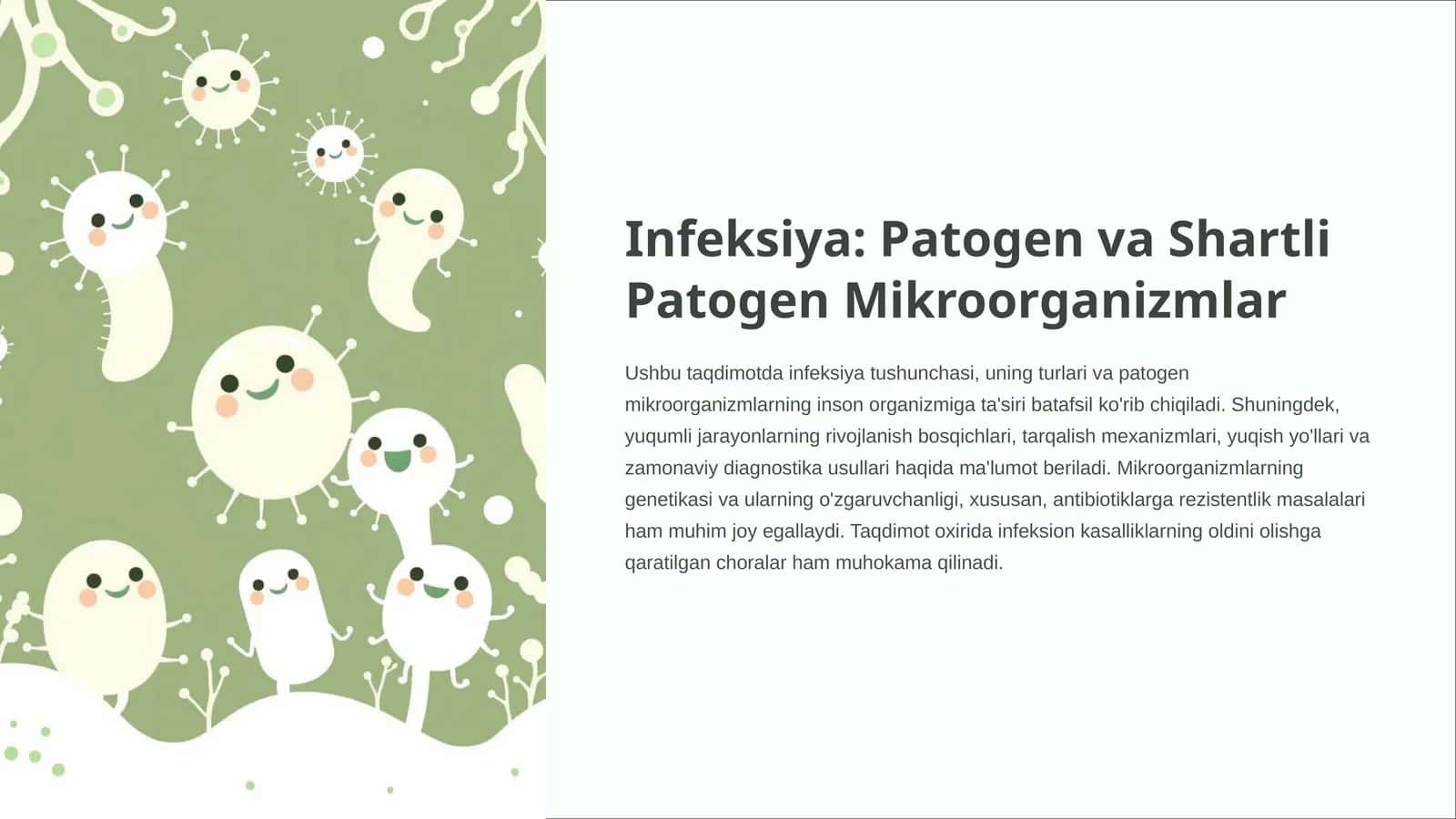 Infeksiya: Patogen va Shartli Patogen Mikroorganizmlar 1