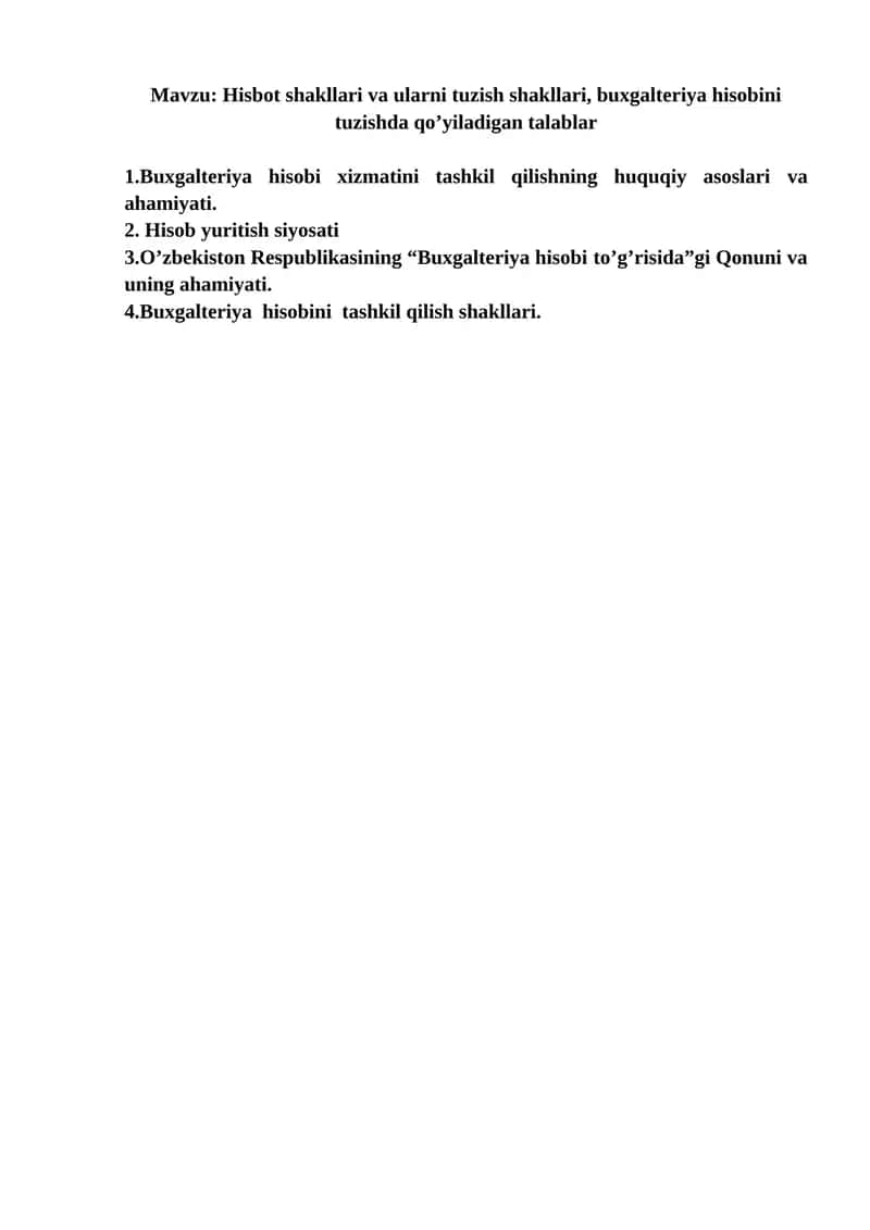 Buxgalteriya hisobi tizimi 1