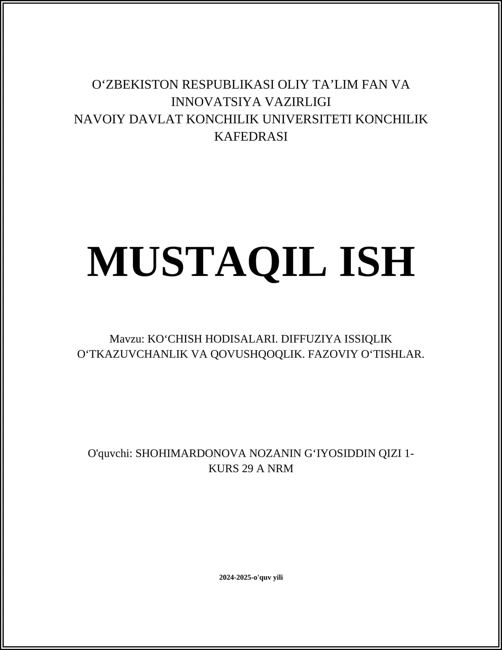 DIFFUZIYA HODISALARI 1