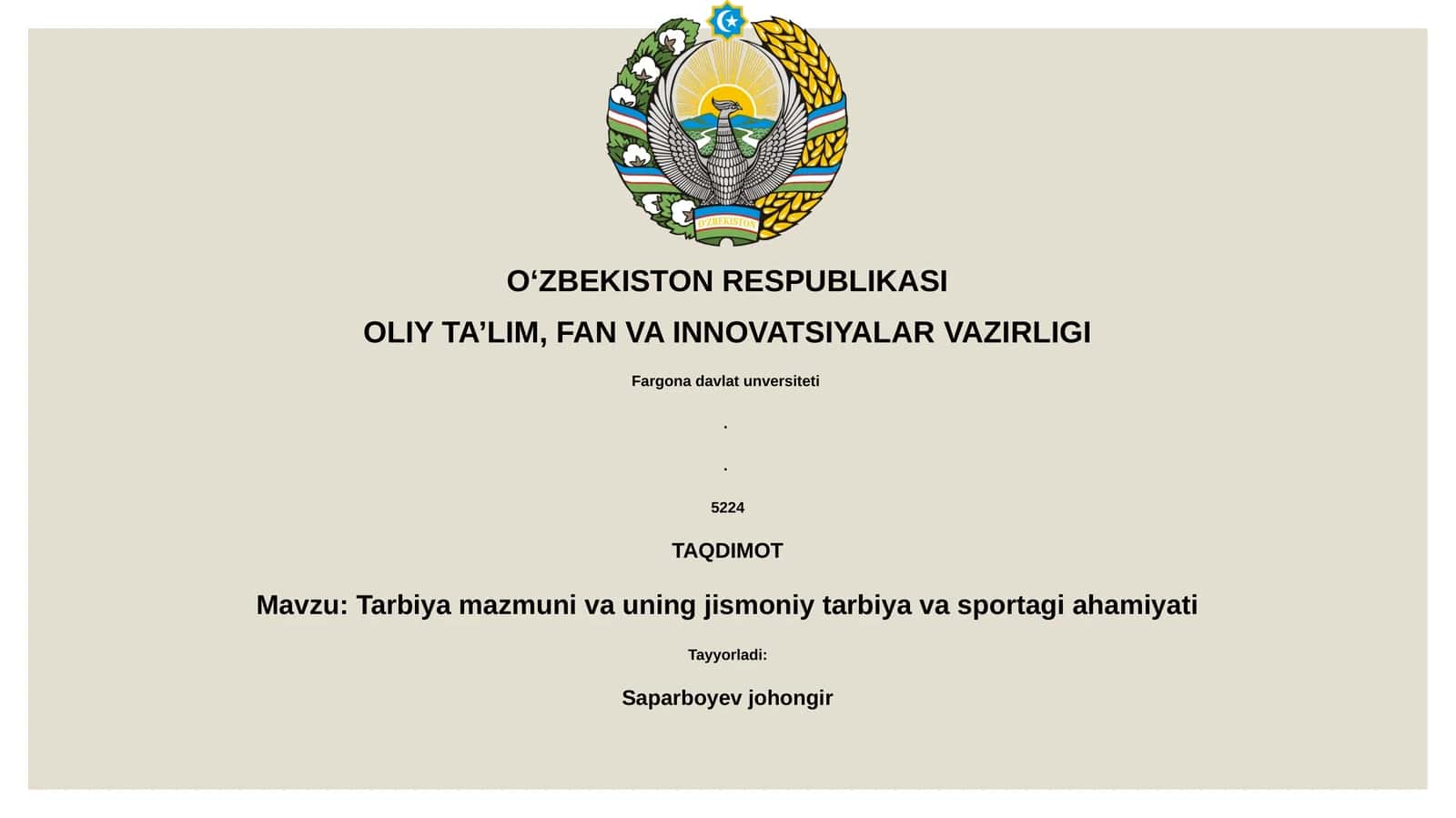 Tarbiya mazmuni va uning jismoniy tarbiya va sportagi ahamiyati 1