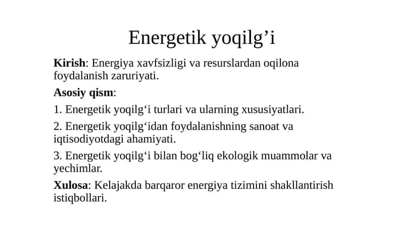 Energetik yoqilg’i 1
