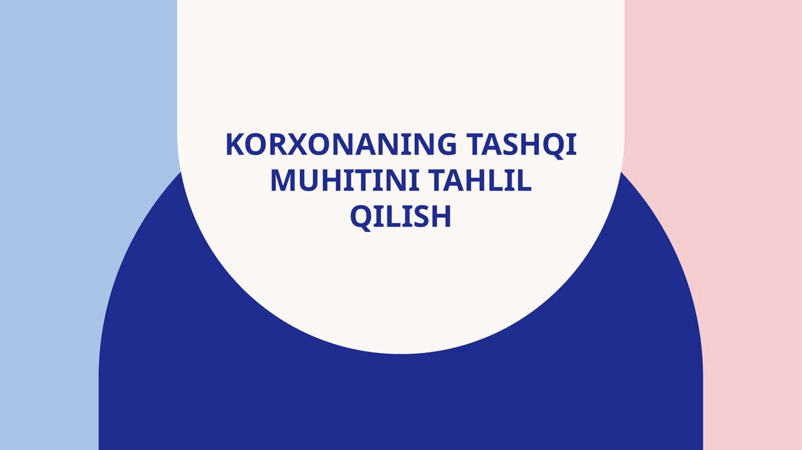 Korxonaning tashqi muhitini tahlil qilish 1