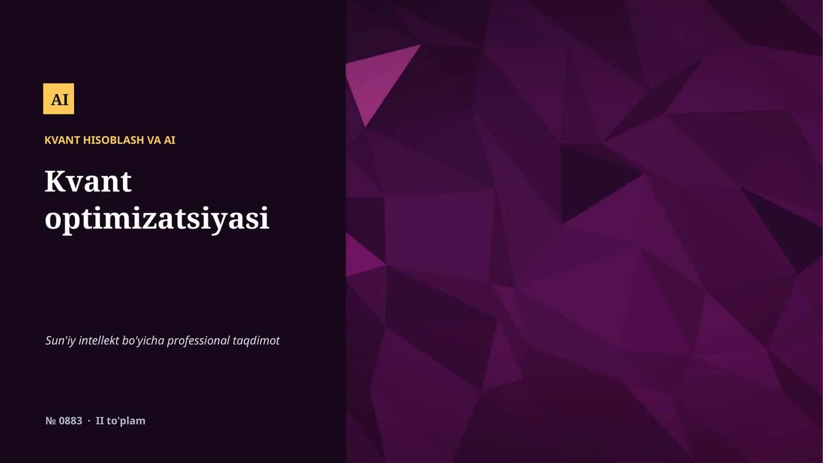 Kvant Hisoblash va AI 1