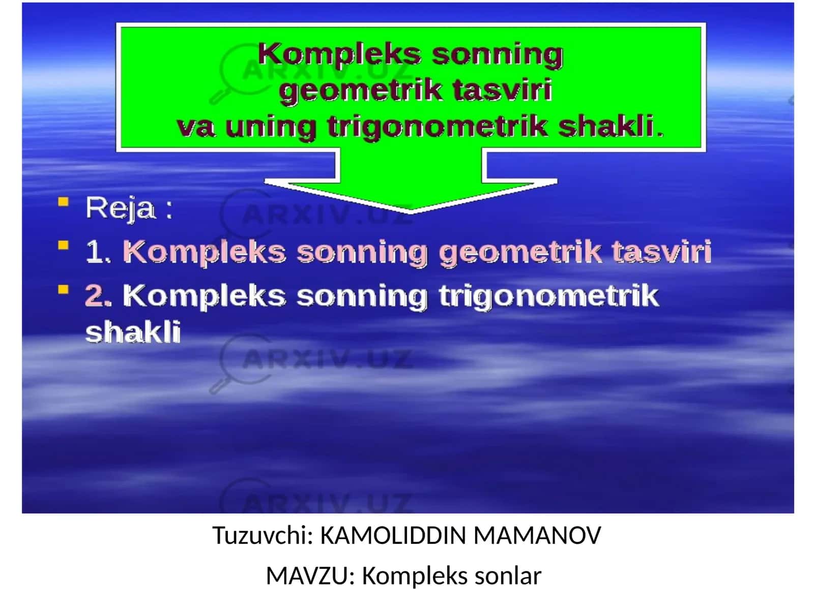 Komplekssonlar 1