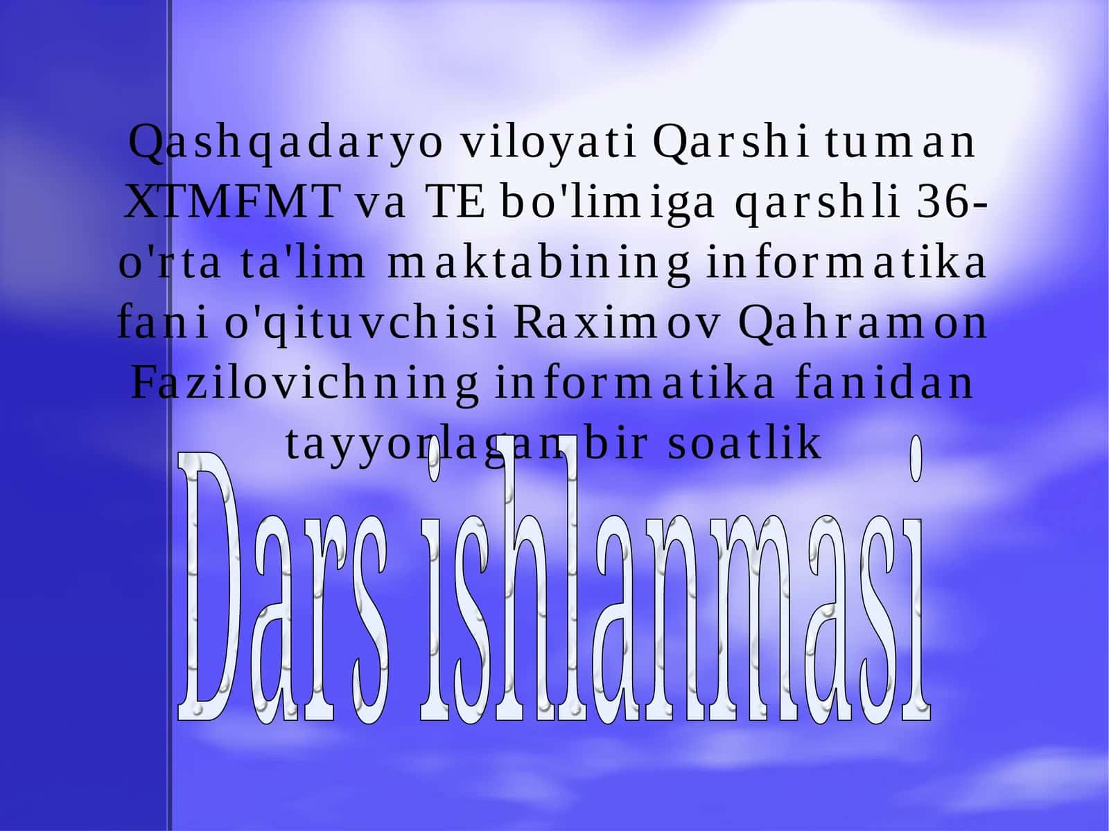 Tarmoqlanuvchi strukturali dasturlar tuzish 1