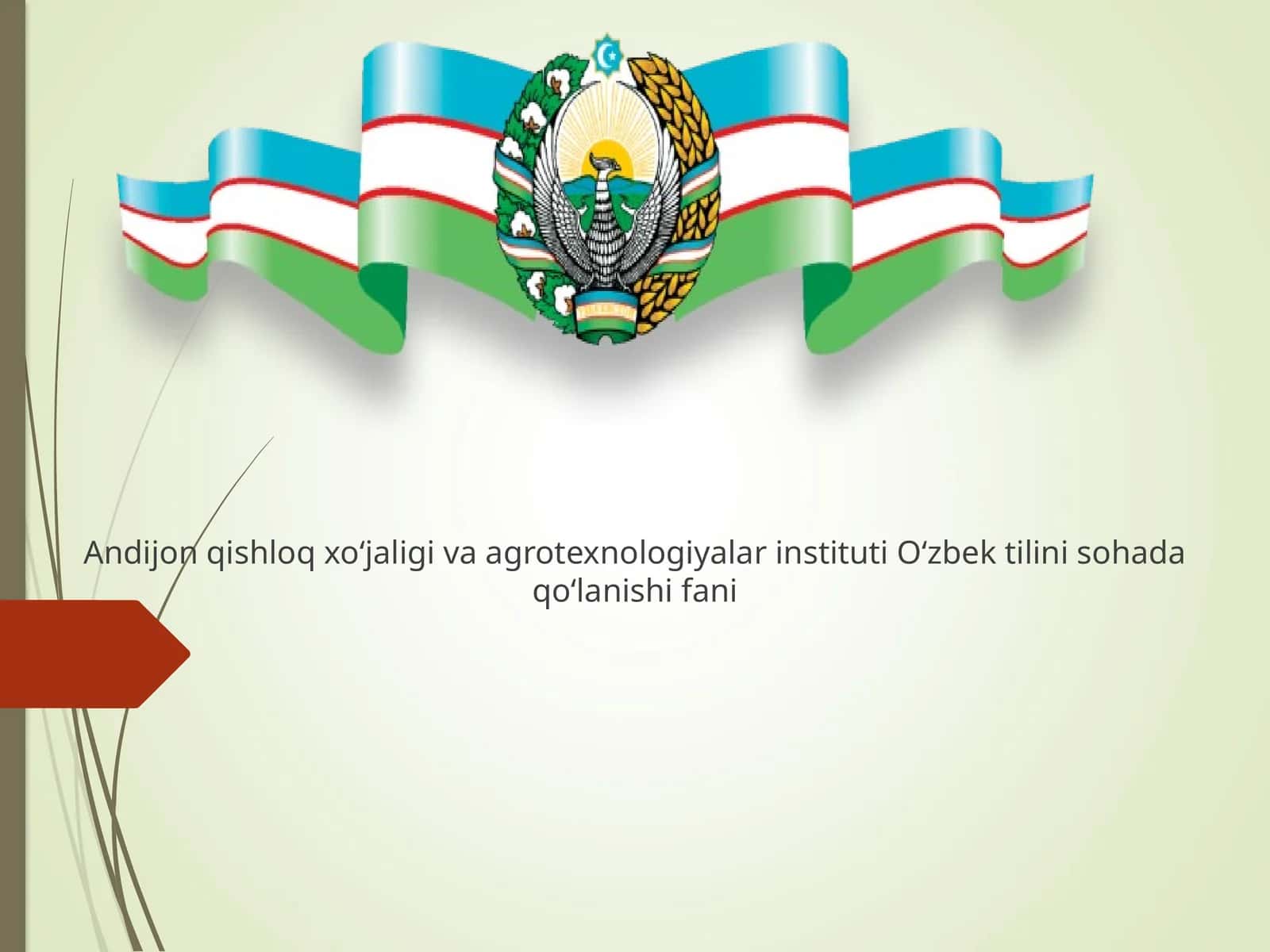 O‘zbek tilini sohada qoʻlanishi fani 1