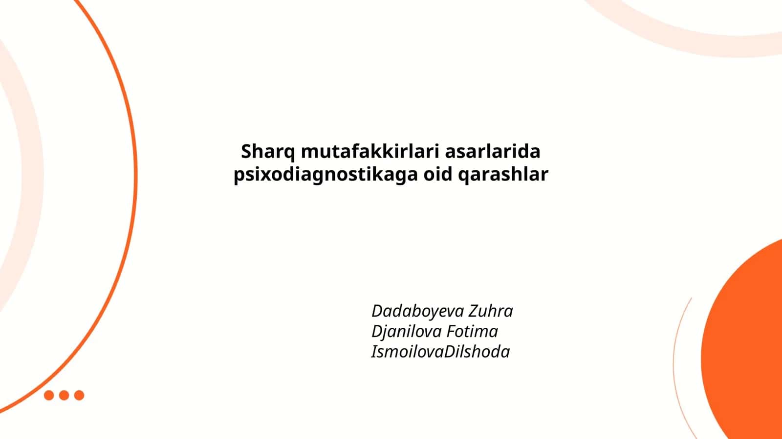 Sharq mutafakkirlari asarlarida psixodiagnostikaga oid qarashlar 1