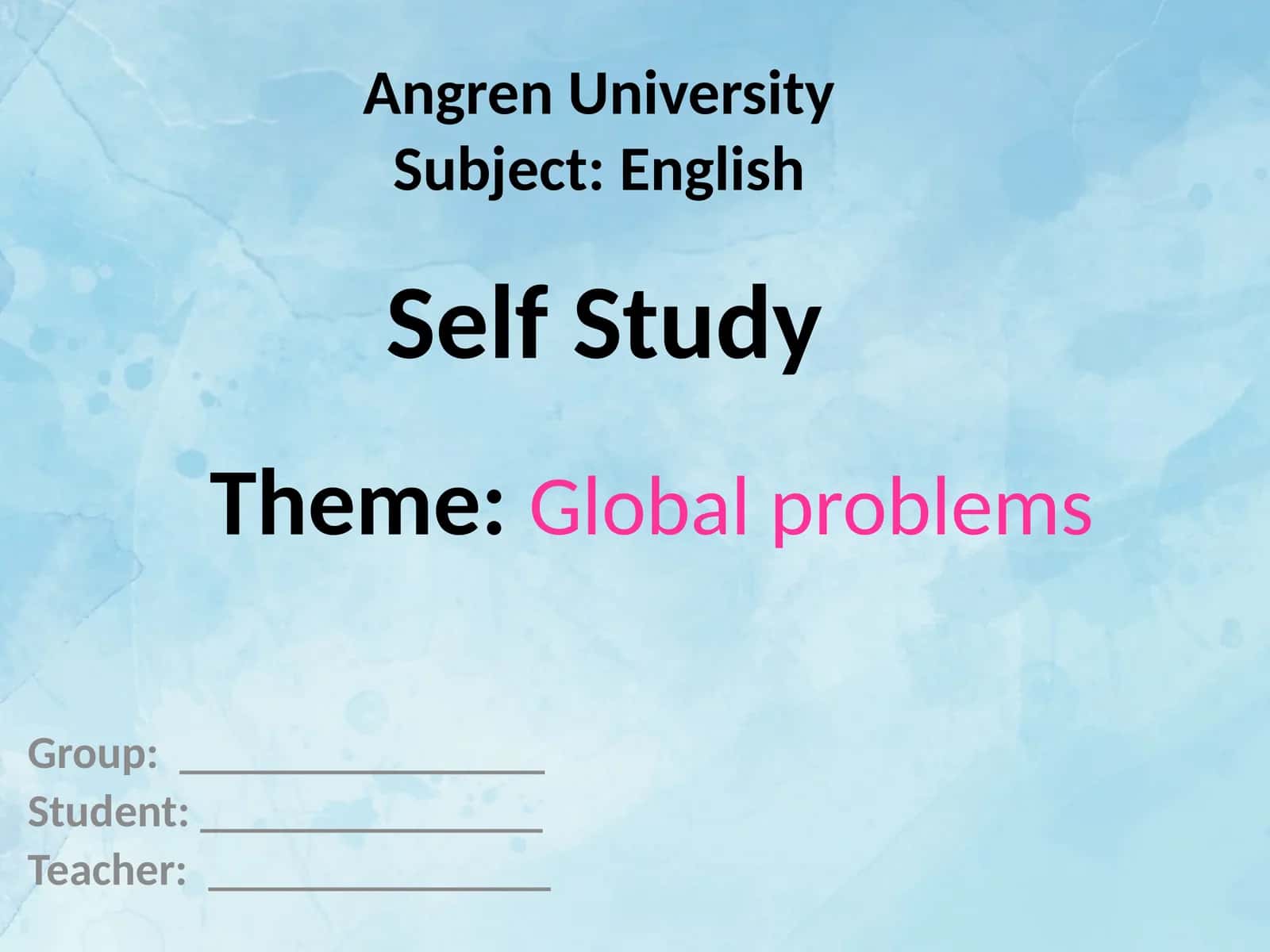 Global problems 1