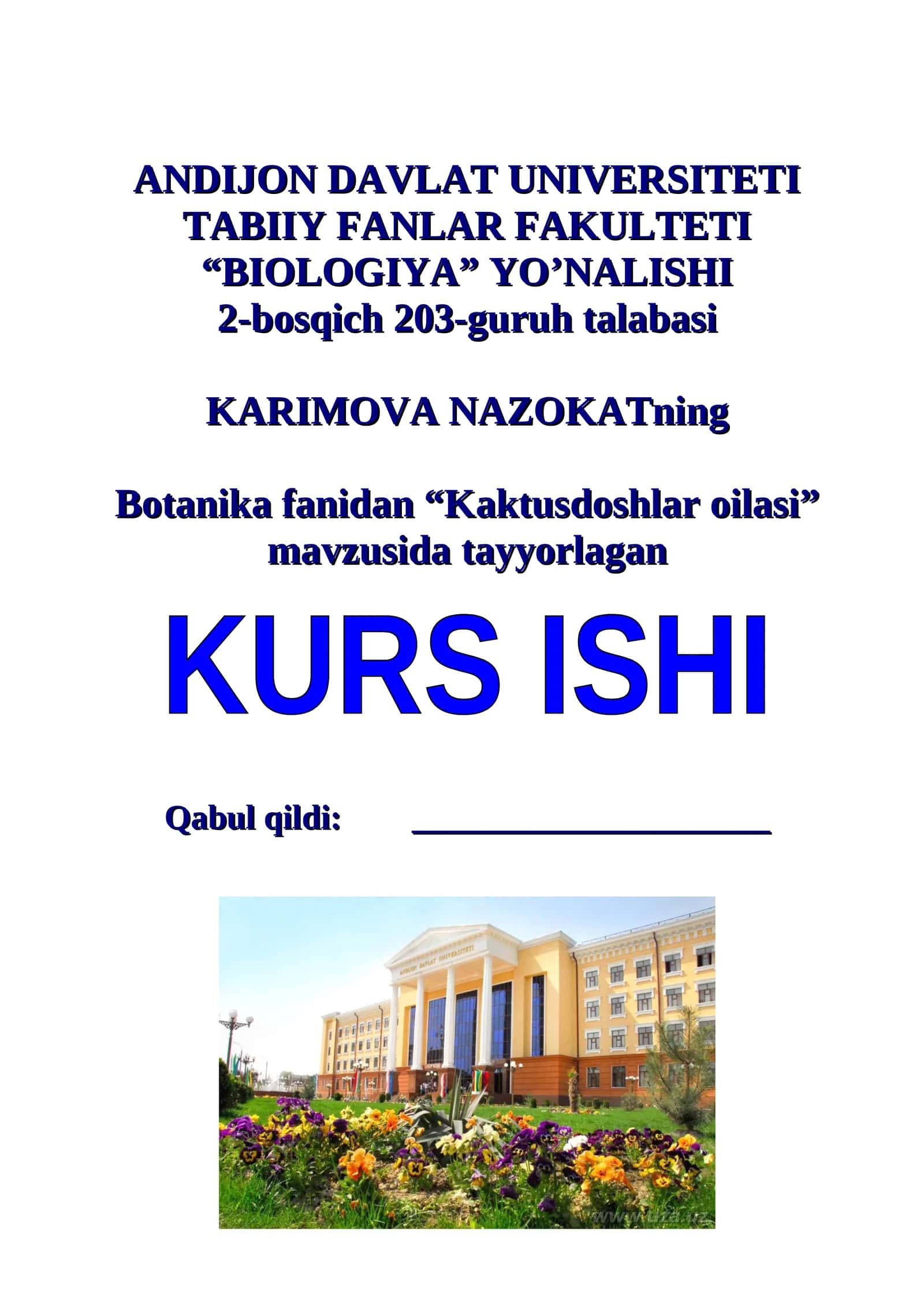 Kaktusdoshlar oilasi 1