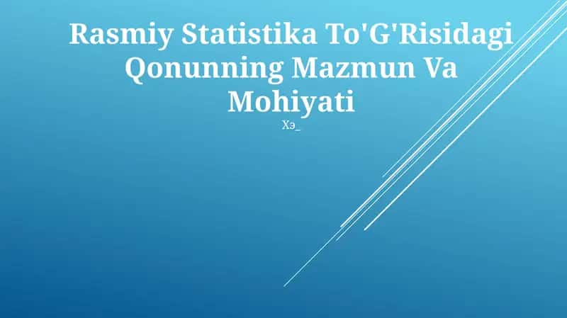Rasmiy Statistika To'G'Risidagi Qonun 1