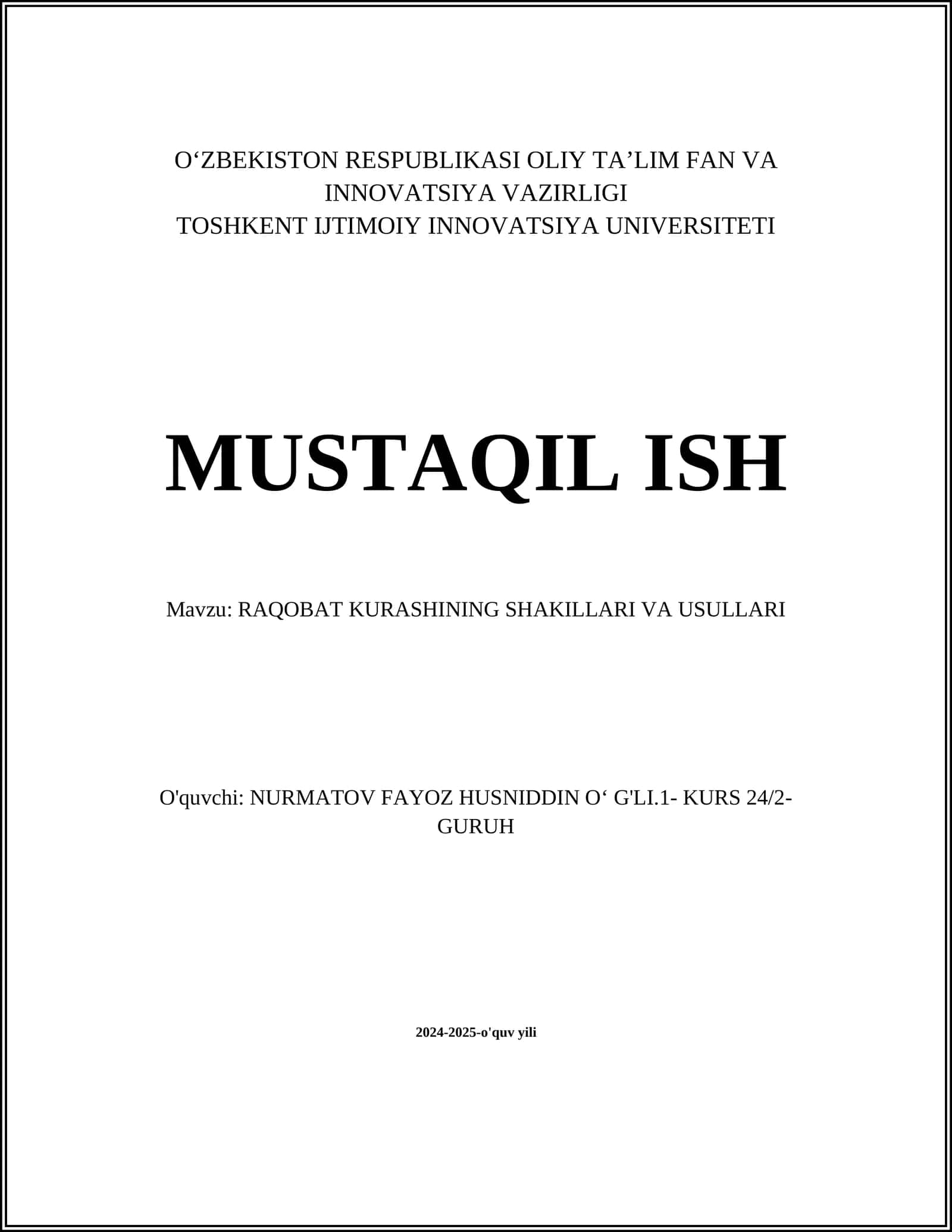 RAQOBAT KURASHINING IJTIMOIY SHAKILLARI 1