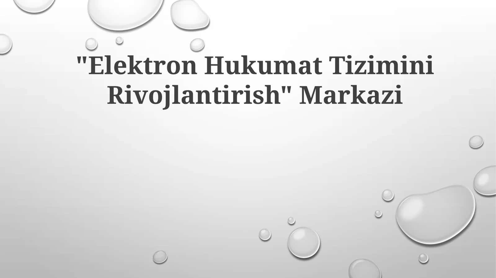 Elektron Hukumat Tizimini Rivojlantirish 1