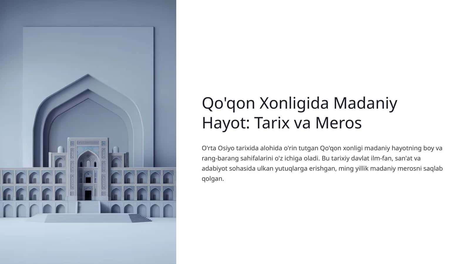 Qo'qon Xonligida Madaniy Hayot: Tarix va Meros 1