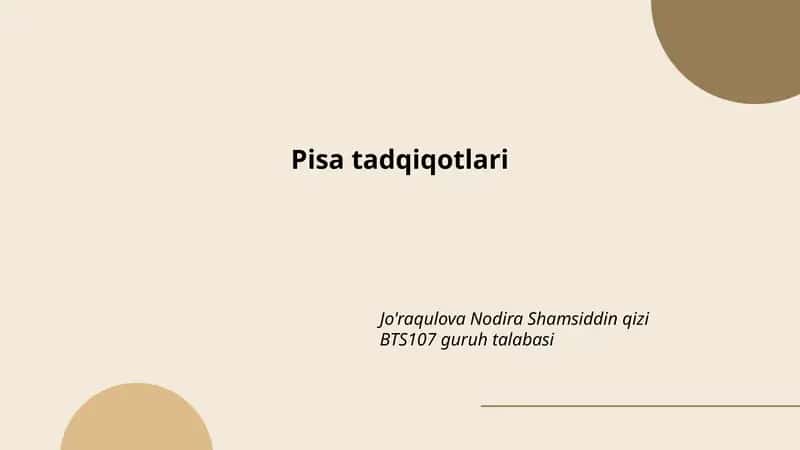 PISA tadqiqotlari 1