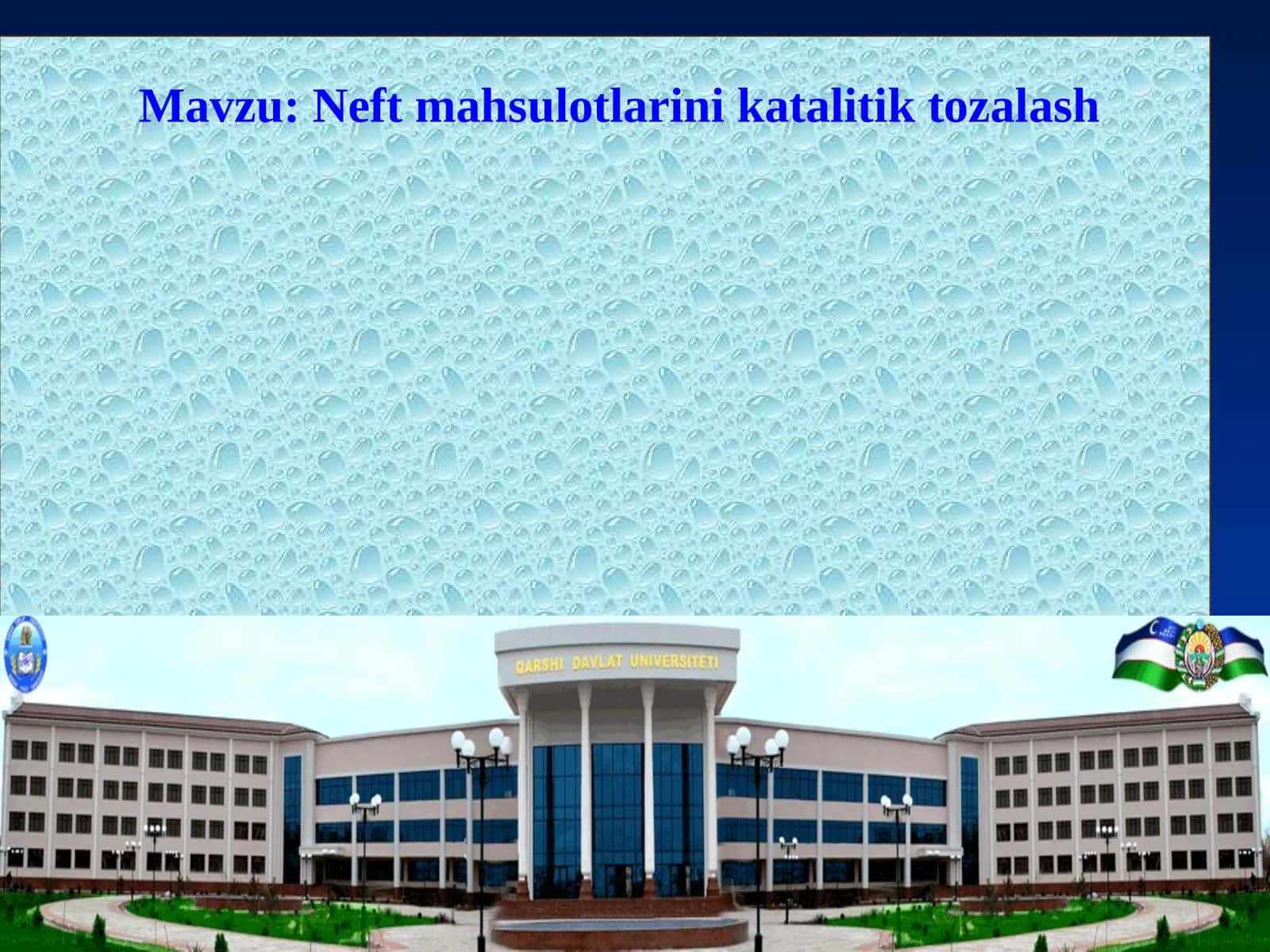 Neft mahsulotlarini katalitik tozalash 1