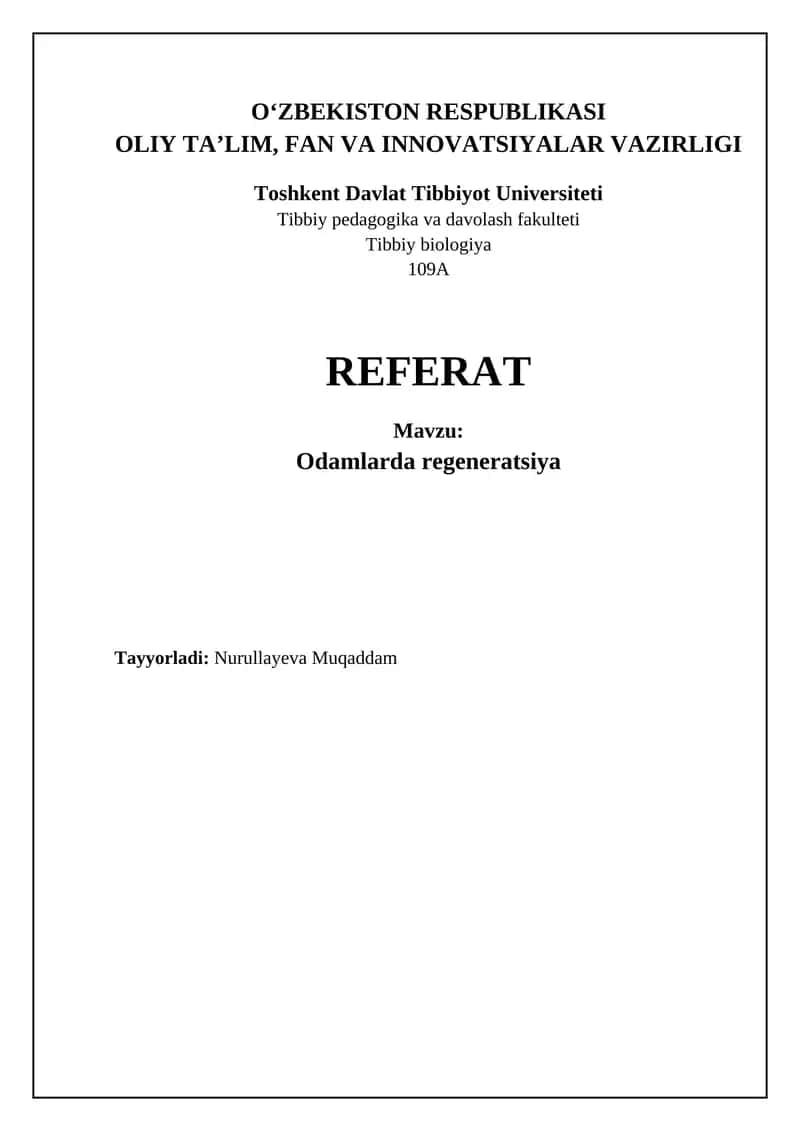 Regeneratsiya 1