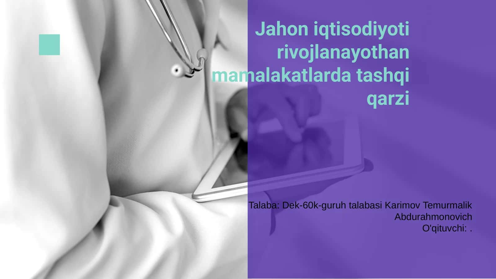 Jahon iqtisodiyoti rivojlanayothan mamalakatlarda tashqi qarzi 1