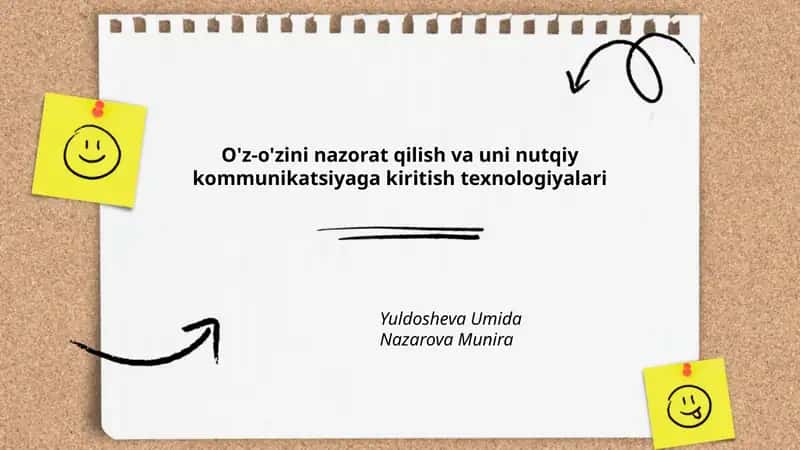 O'z-o'zini nazorat qilish va uni nutqiy kommunikatsiyaga kiritish texnologiyalari 1