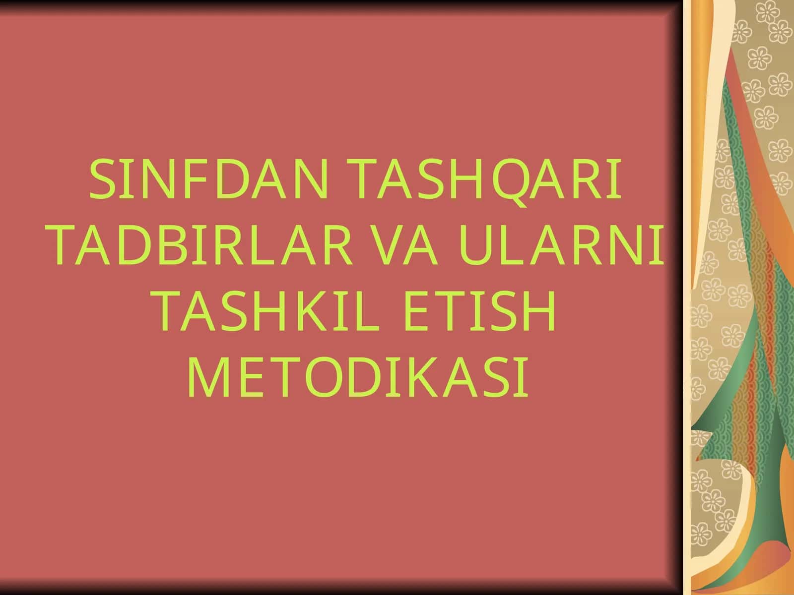 BAYRAMLAR - XALQNING SHODLIK VA XURSANDCHILIK KUNI 1