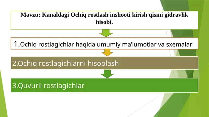 Gidrotexnika inshootlarining loyihalash 1