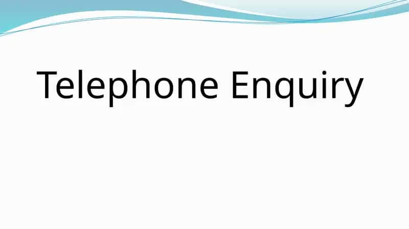 Telephone Enquiry 1