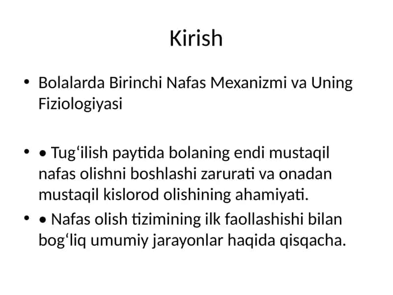Bolalarda Birinchi Nafas Mexanizmi va Uning Fiziologiyasi 1