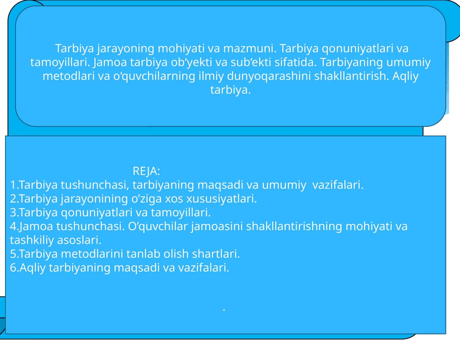 Tarbiya tushunchasi va uning umumiy vazifalari 1