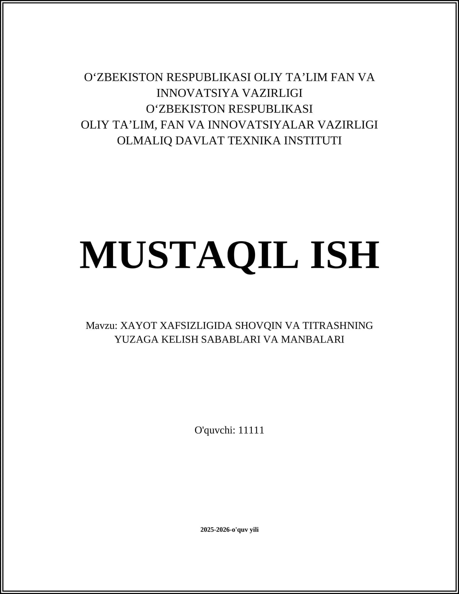 XAYOT XAFSIZLIGIDA SHOVQIN VA TITRASHNING YUZAGA KELISH SABABLARI VA MANBALARI 1