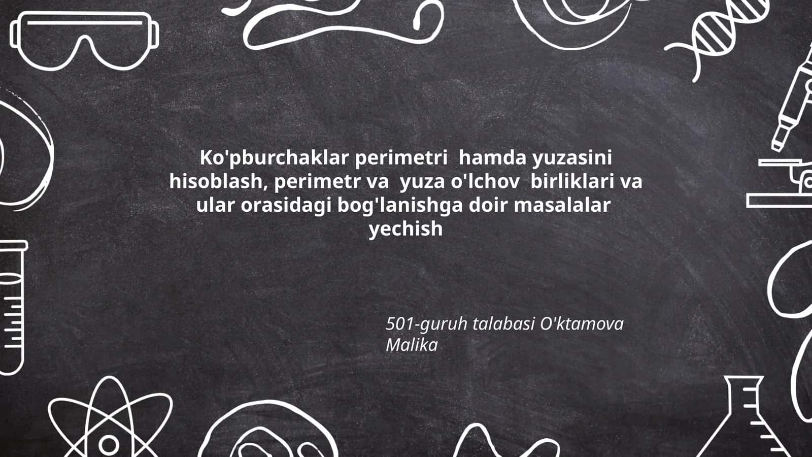 Ko'pburchaklar perimetri hamda yuzasini hisoblash 1
