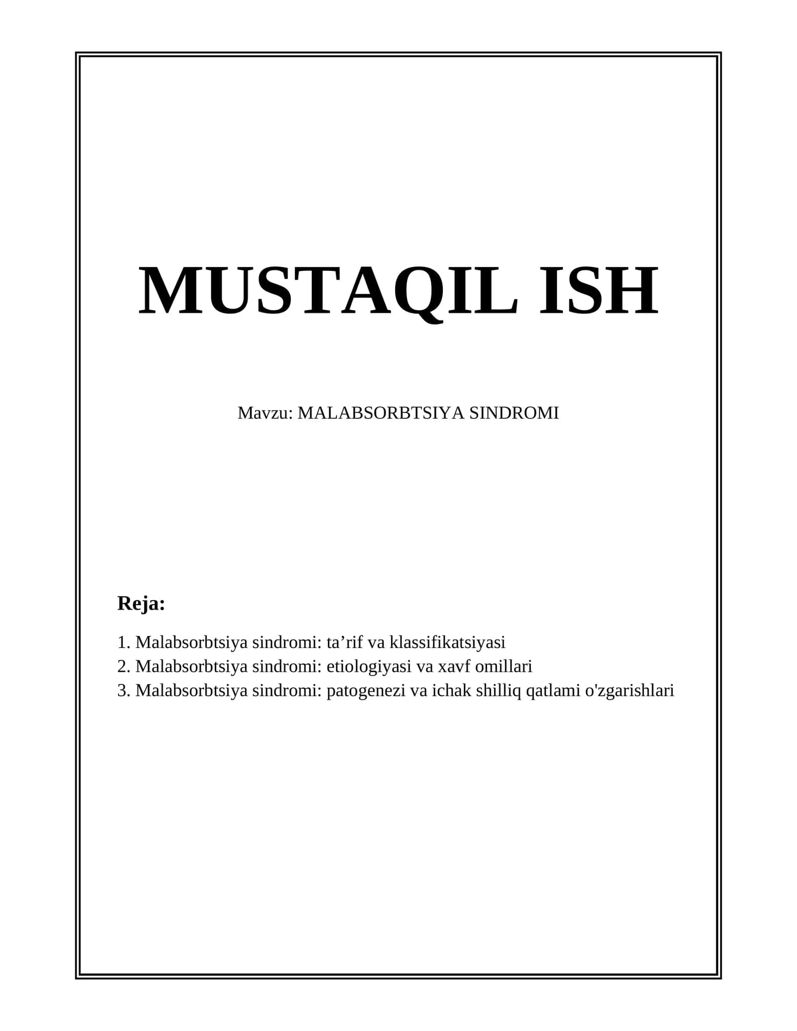 Malabsorbtsiya sindromi 1