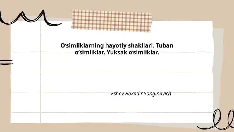 O‘simliklarning hayotiy shakllari 1