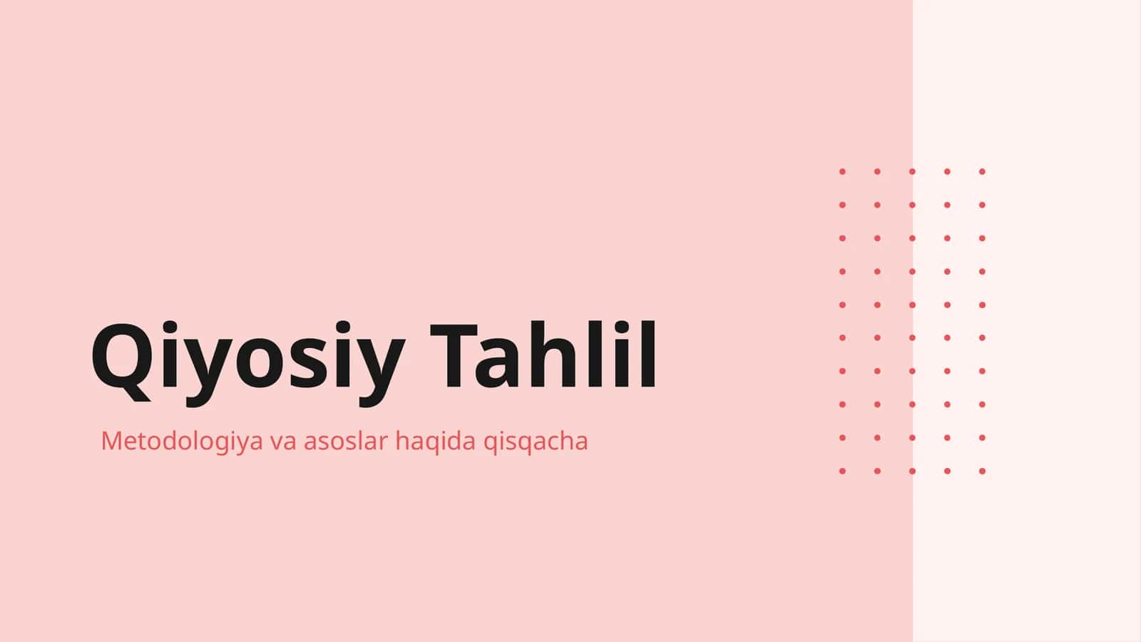 Qiyosiy Tahlil 1